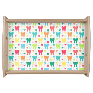 Colorful Teeth Pattern Serving Tray