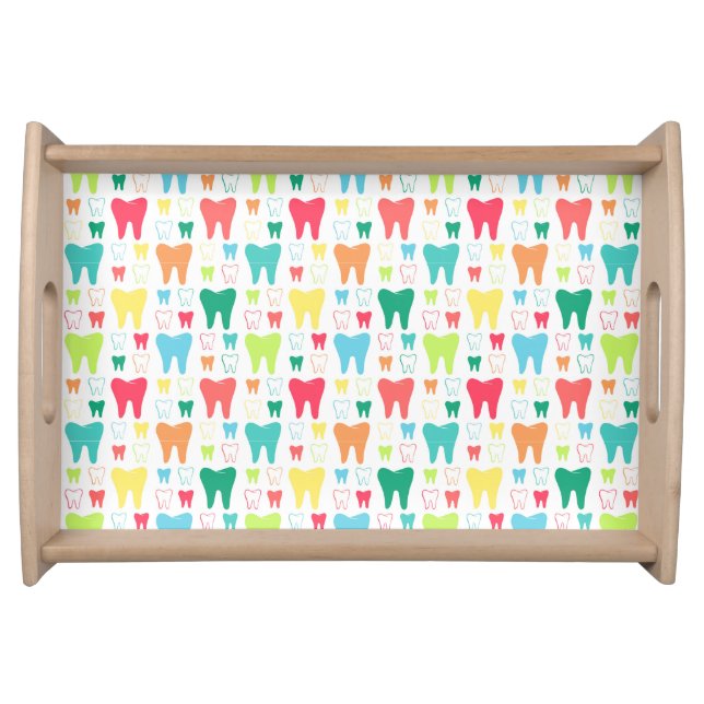 Colorful Teeth Pattern Serving Tray (Front)