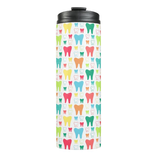 Colorful Teeth Pattern Thermal Tumbler (Front)