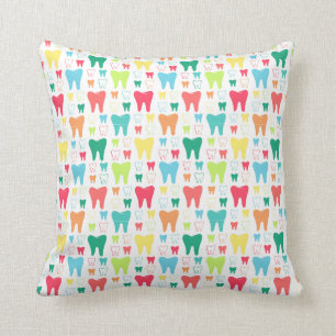 Colorful Teeth Pattern Throw Pillow