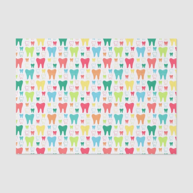 Colorful Teeth Pattern Tissue Paper (Front)