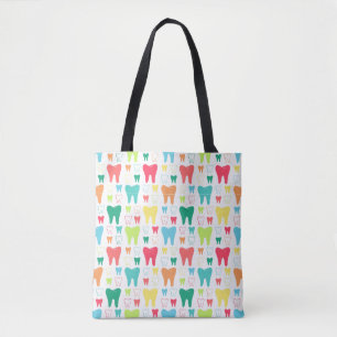 Colorful Teeth Pattern Tote Bag