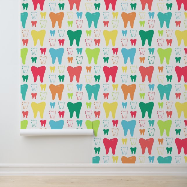 Colorful Teeth Pattern Wallpaper (Application)