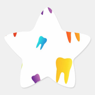 Colorful teeth star sticker