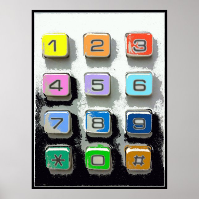 colorful telephone buttons poster (Front)
