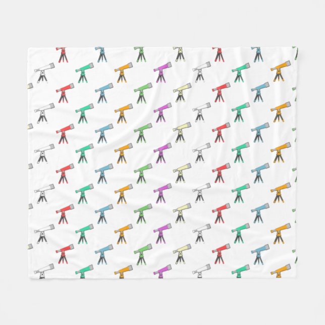 Colorful Telescope Pattern Fleece Blanket (Front (Horizontal))