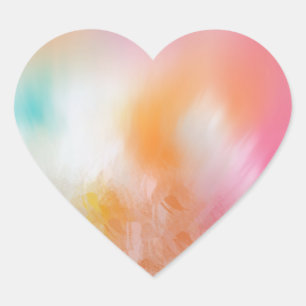 Colorful Template Abstract Pink Red Yellow Blue Heart Sticker