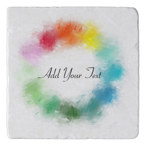 Colorful Template Add Your Text Hand Script Pink Trivet