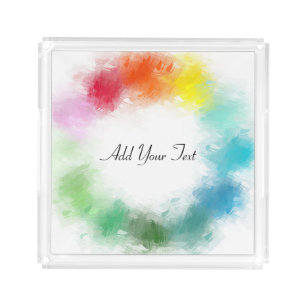 Colorful Template Custom Hand Script Modern Trendy Acrylic Tray