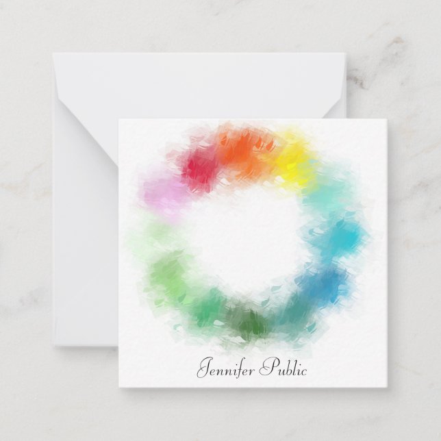Colorful Template Custom Hand Script Name Text (Front)