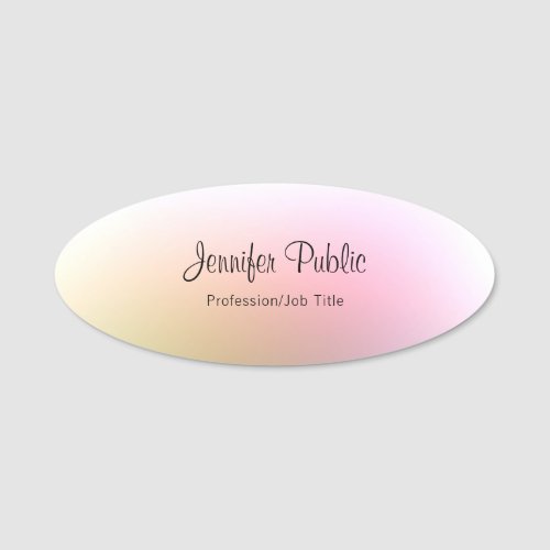 Colorful Template Elegant Calligraphed Script Text Name Tag