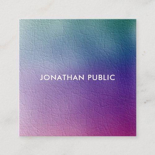 Colorful Template Elegant Simple Modern Minimalist Square Business Card