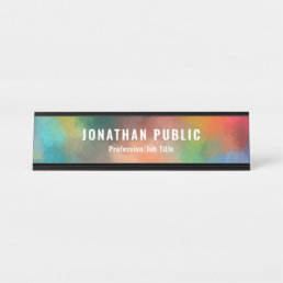 Colorful Template Green Yellow Red Blue Purple Desk Name Plate