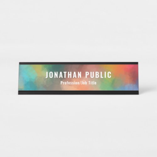 Colorful Template Green Yellow Red Blue Purple Desk Name Plate