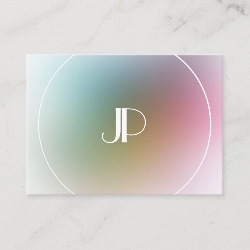 Colorful Template Modern Elegant Monogram Trendy Business Card