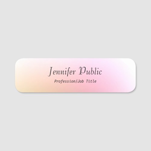 Colorful Template Modern Trendy Handwritten Script Name Tag