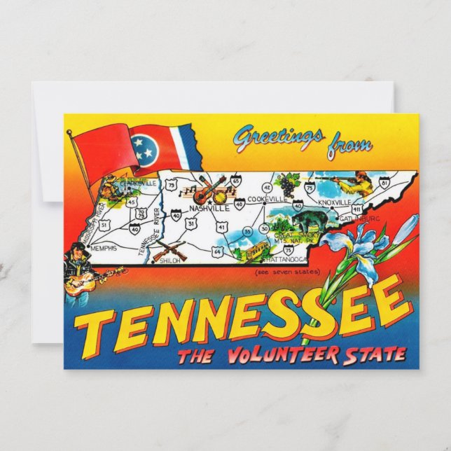 Colorful Tennessee Moving Address Card (Front)