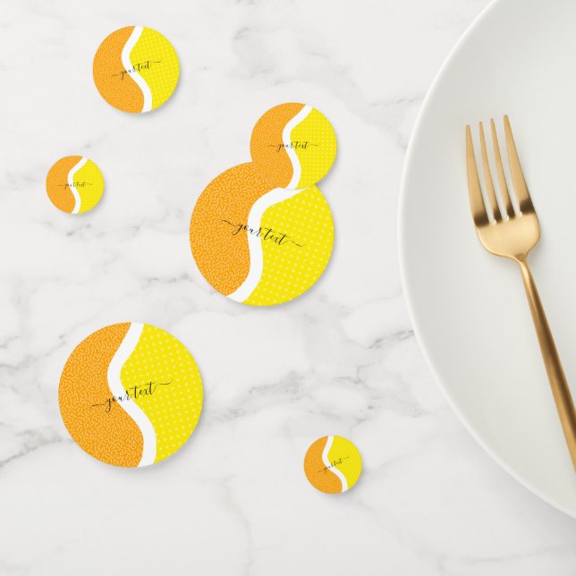 Colorful Tennis Ball Custom Text Kids Party Fun   Confetti (Group)
