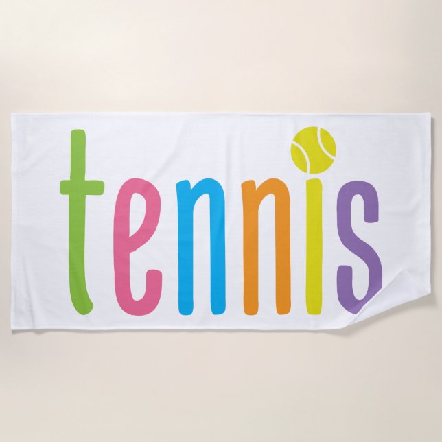Colorful Tennis Beach Towel (Front)