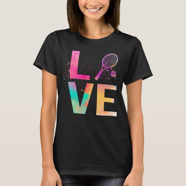 Colorful Tennis Mom  Tennis T-Shirt (Front)