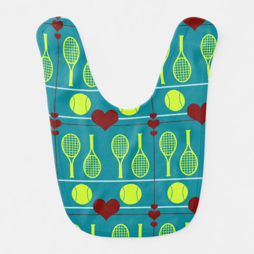 Colorful tennis pattern bib