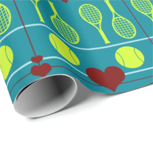 Colorful tennis pattern wrapping paper