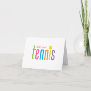 Colorful Tennis Personalized Folded Note Cards