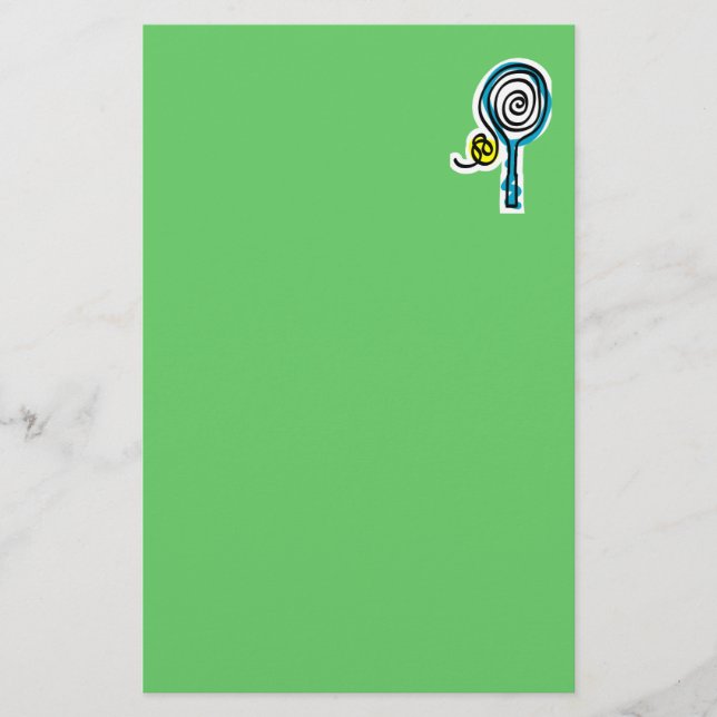 Colorful Tennis Racket String Stationery (Front)