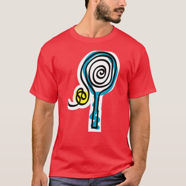 Colorful Tennis Racket String Tee Shirt (Front)