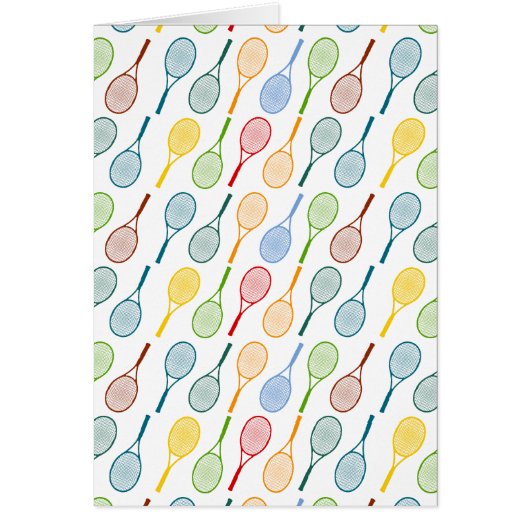 colorful tennis rackets pattern cards (Front)