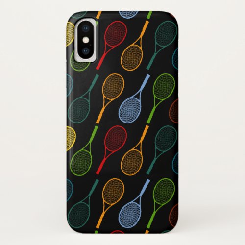 colorful tennis rackets pattern iPhone x case