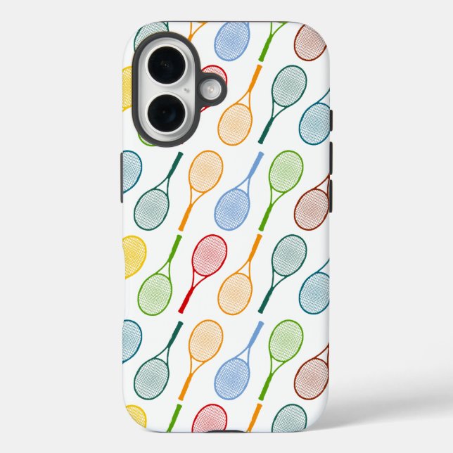 colorful tennis rackets pattern Case-Mate iPhone case (Back)
