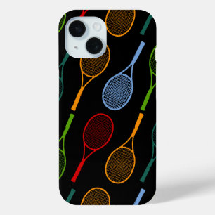 Colorful tennis rackets pattern iPhone 15 case