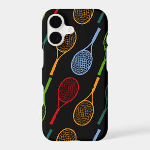 Colorful tennis rackets pattern iPhone 17 case