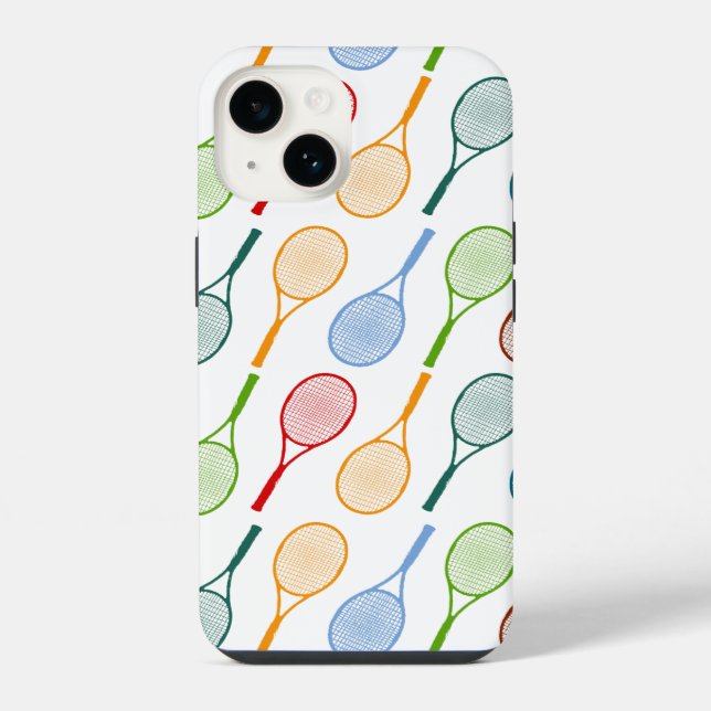 Colorful Tennis Rackets pattern Iphone Case (Back)
