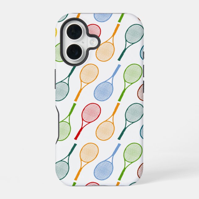 colorful tennis rackets pattern iphone case (Back)