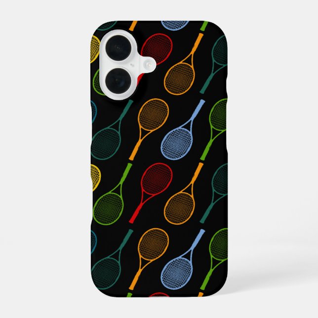 colorful tennis rackets pattern iphone case (Back)