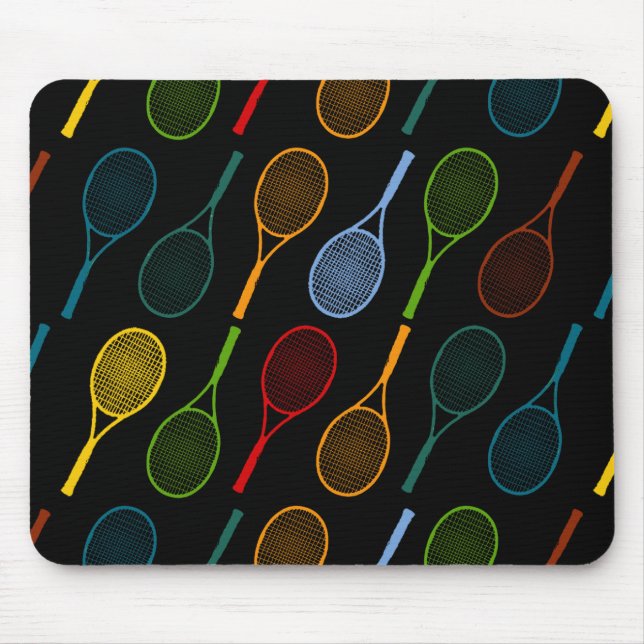 colorful tennis rackets pattern mouse pad (Front)