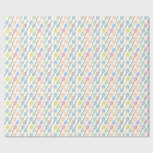 colorful tennis rackets pattern wrapping paper (Seam)
