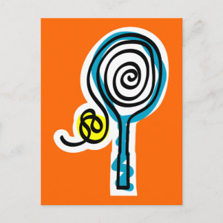 Colorful Tennis Spiral Rope Postcard