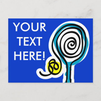 Colorful Tennis Spiral Rope Postcard