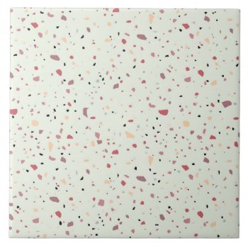 Colorful Terrazzo Pattern Ceramic Tile by Pick_Up_Me at Zazzle