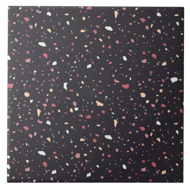 Colorful terrazzo pattern ceramic tile (Front)