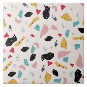 Colorful terrazzo pattern ceramic tile