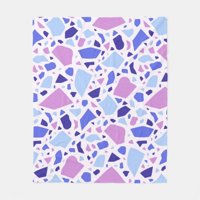 Colorful Terrazzo Pattern Fleece Blanket (Front)