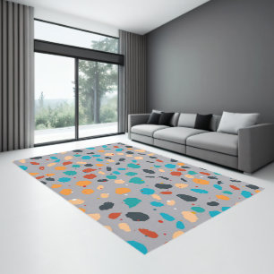 Colorful terrazzo pattern rug
