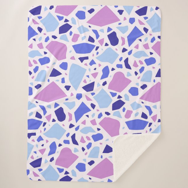 Colorful Terrazzo Pattern Sherpa Blanket (Front)