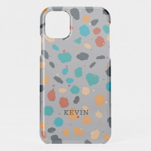 Colorful terrazzo pattern iPhone 11 case