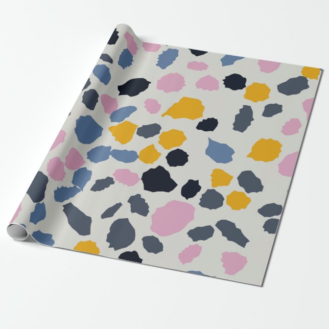 Colorful terrazzo pattern wrapping paper (Unrolled)