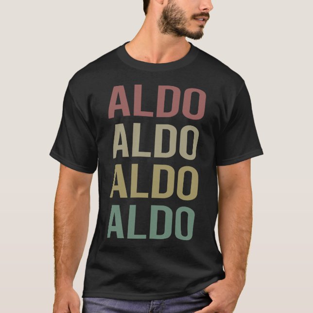 Colorful Text Art - Aldo Name T-Shirt (Front)